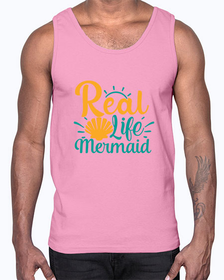 real life mermaid Style 79#- summer- Cotton Tank
