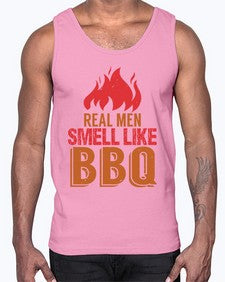 real men smell like bbq 373#- bbq- Cotton Tank