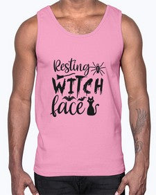 resting witch face 24#- witch- Cotton Tank
