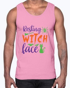 resting witch face 26#- witch- Cotton Tank