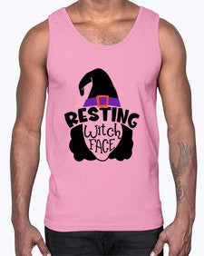 resting witch face 27#- witch- Cotton Tank