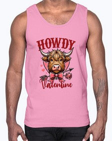 retro vintage howdy valentine bow 1016#- western- Cotton Tank
