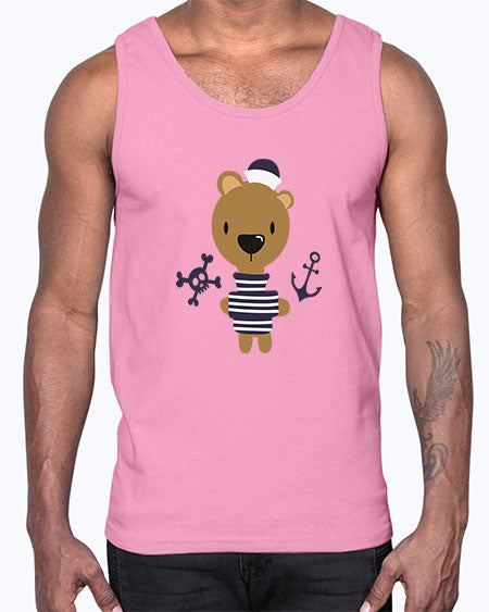 sailor little bear 243#- bears - animals- Cotton Tank