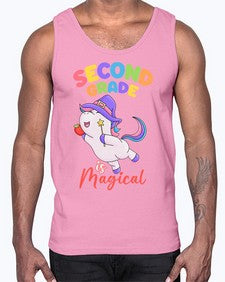 second Grade is Magical Unicorn 821#- second grade- Cotton Tank