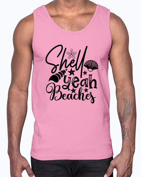 shell yeah beaches Style 75#- summer- Cotton Tank