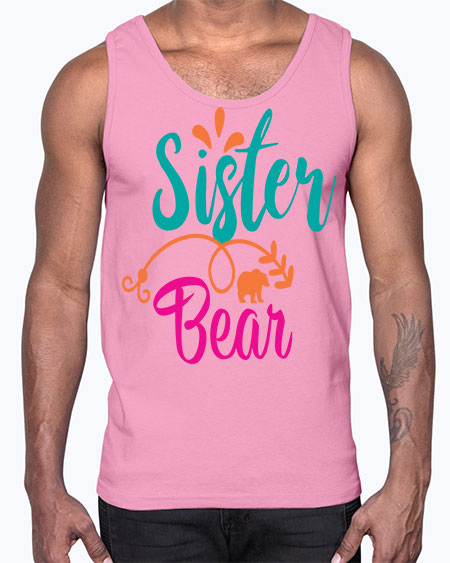 sister bear 255#- bears - animals- Cotton Tank