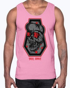skull grave 1056#- art pop art- Cotton Tank
