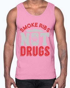smok ribs not drugs 401#- bbq- Cotton Tank