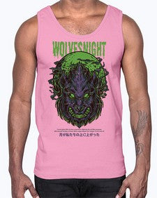 source wolves night 1104#- art pop art- Cotton Tank