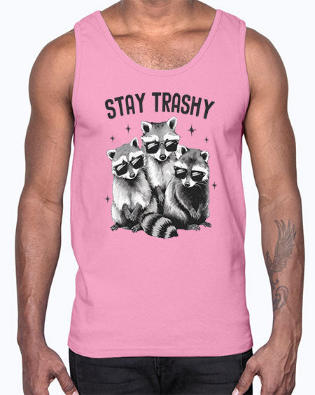 stay trashy 59#- raccoon- Cotton Tank
