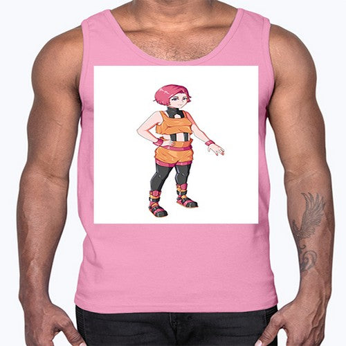 street girl wear orange outfit16#- anime- Cotton Tank