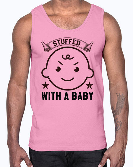 stuffed with a baby Style 210#- baby shower- Cotton Tank