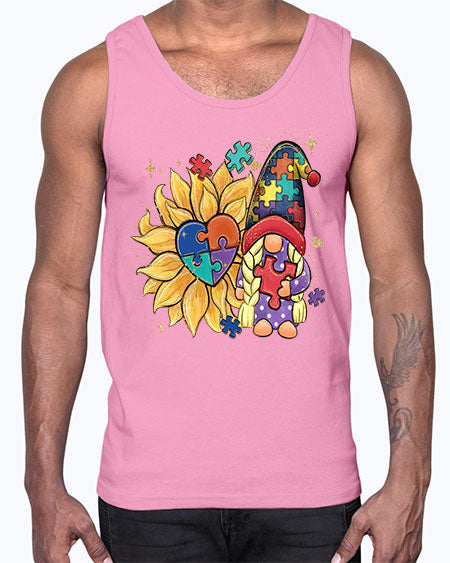 sunflower gnome autism- autism- Cotton Tank