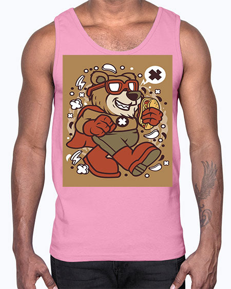 super bear 259#- bears - animals- Cotton Tank