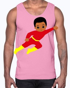 super kid 4#- black boys or men- Cotton Tank