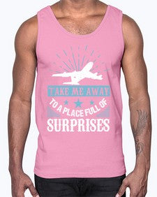 take me away to a place full of surprises  37#- airplane- Cotton Tank
