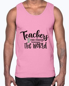 teachers can change the world Style 393#- teacher- Cotton Tank