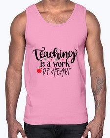 teaching is a work of heart Style 399#- teacher- Cotton Tank