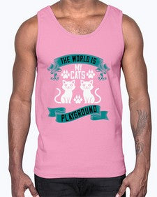 the world is my cats playground Style 119#- cats- Cotton Tank