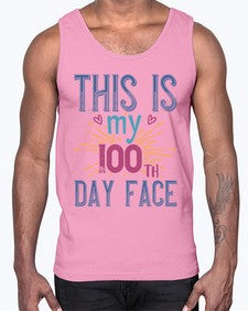 this is my one hundredth day face 984#- one hundred days- Cotton Tank