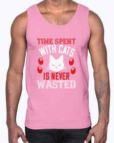 time spend with cat is never wasted Style 120#- cats- Cotton Tank