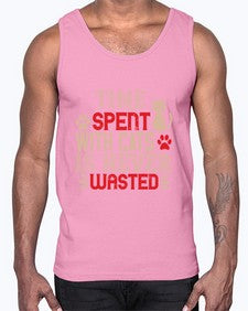 time spend with cat is never wasted Style 121#- cats- Cotton Tank
