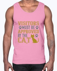 visitors must beapprovedby the cat Style 122#- cats- Cotton Tank