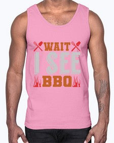 wait i see bbq 457#- bbq- Cotton Tank