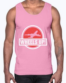 wheels up  50#- airplane- Cotton Tank