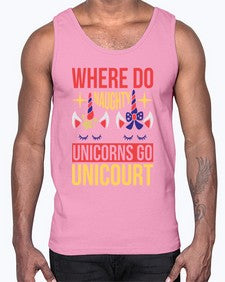 where do naughty unicorns go unicourt 556#- unicorn- Cotton Tank