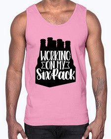 working on my six pack 1789#- beer- Cotton Tank