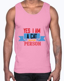 yes i am acat person Style 123#- cats- Cotton Tank