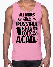 All Things Are Possible Style 74#- cats- Cotton Tank