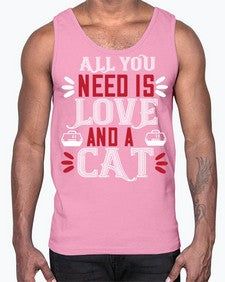 all you need is love Style 27#- cats- Cotton Tank