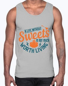 A life without sweets is not much worth living Style 50#- diabetes- Cotton Tank