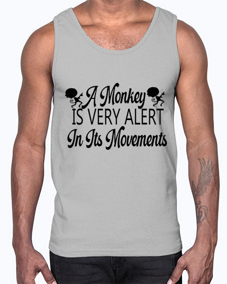 A monkey is very alert - monkey- Cotton Tank