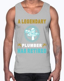 ALegendaryPlumberHasRetiredTshirt565#- plumber- Cotton Tank