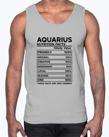 Aquarius Nutrition Facts 67#- aquarius- Cotton Tank