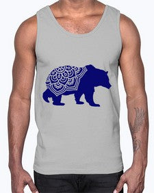 BearMandala 253#- mandala- Cotton Tank