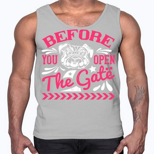 Before You Open The Gate Style 17#- dogs- Cotton Tank