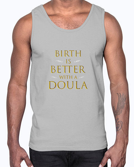 BirthisbetterwithadoulaTshirt624#- doubla- Cotton Tank