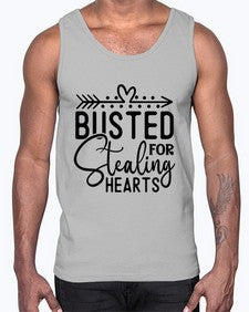 Busted For Stealing Hearts 282#- funny- Cotton Tank