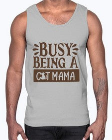 Busy Being A Cat Mama Style 2#- cats- Cotton Tank