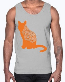CatMandala 324#- mandala- Cotton Tank