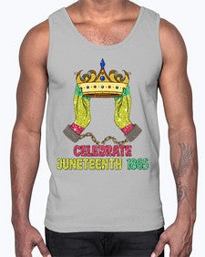Celebrate Juneteenth 1865 Crown Designs 2#- black juneteenth- Cotton Tank