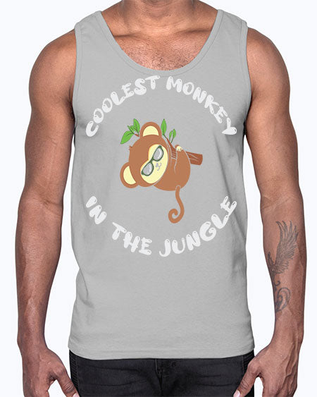 Collest Monkey in the Jungle 3#- monkey- Cotton Tank