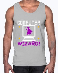 Computer wizard 52#- computer- Cotton Tank