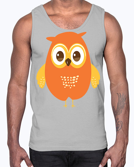 Cute Owl A TurtleRabbit 2#- owl- Cotton Tank
