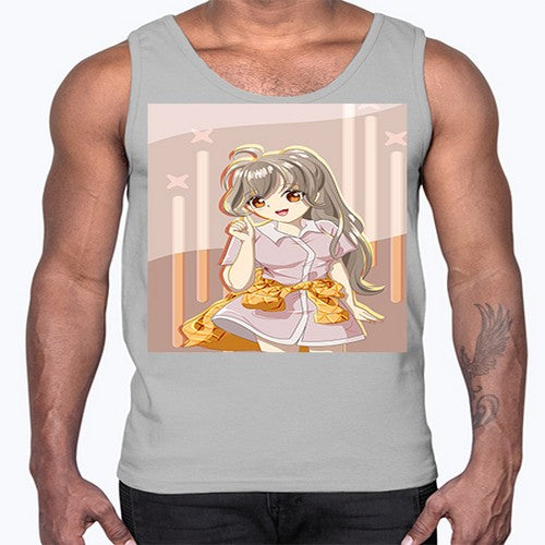 Cute and happy girl with picnic outfit 10#- anime- Cotton Tank