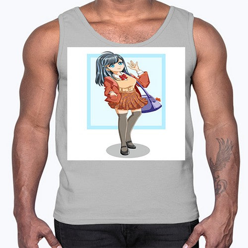 Cute and happy teenage girl back to school 175#- anime- Cotton Tank